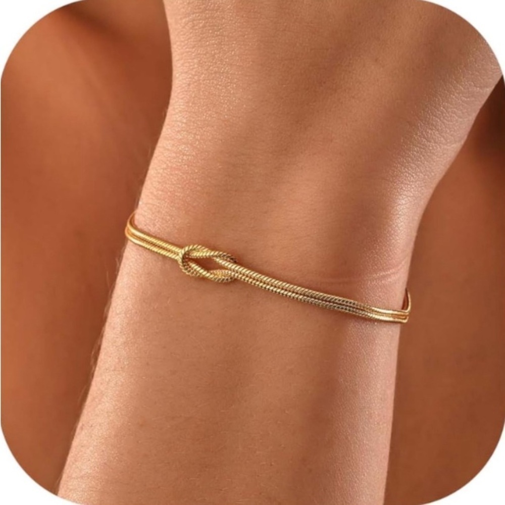 Gold Bracelet for Women Love Knot Infinity 14K Gold Plated Women’s Gold Bracelet